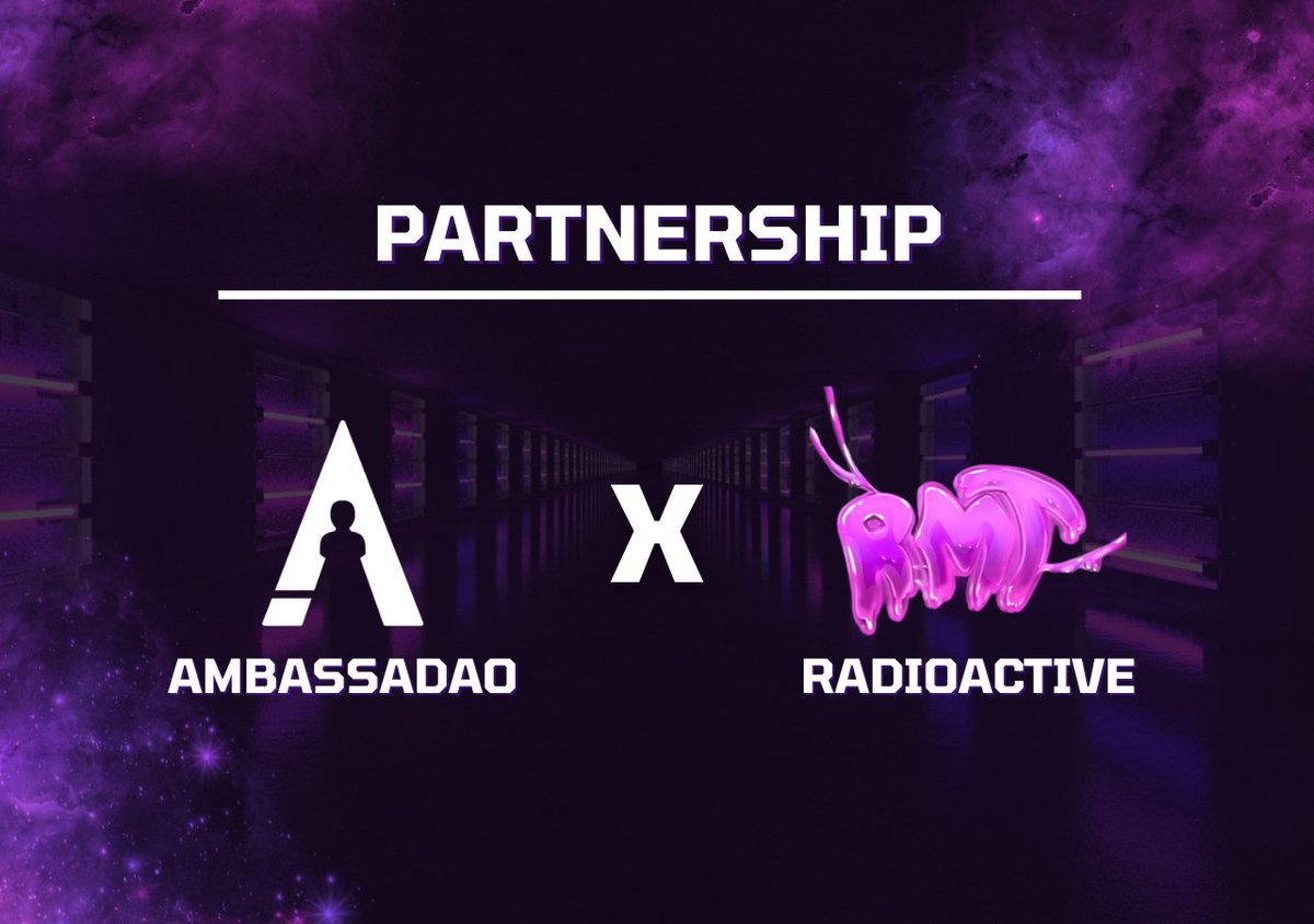 🎉 AmbassaDAO X Radioactive! 🎉

We are delighted to share that AmbassaDAO has officially partnered with <a href="/MemeRadioactive/">Radioactive Meme Token</a>!

🤝 Partnership Highlights:
- We will be promoting their social media channels.
- Engaging with their audience through fun and interactive tasks.
-