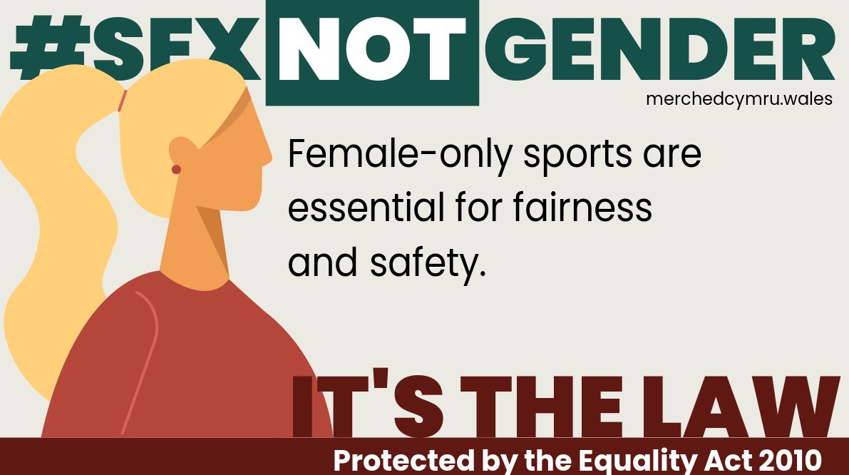 Women's and men's bodies are not the same. In order to ensure safety and fair competition in sports, women's categories must be based on biological sex. The law recognises this. #Plaid24 #IStandWithFiLiA @Plaid_Cymru @RhunapIorwerth #SexNotGender  #NiFyddMenywodYnDdistaw