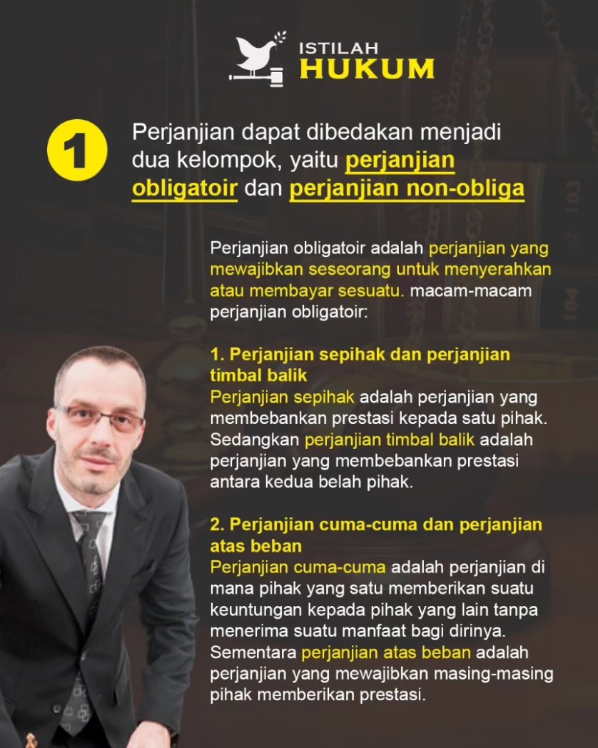 IstilahHukum's tweet image. Macam -Macam Perjanjian dalam hukum Perdata
#hukum #hukumperdata #perdata #belajarhukum #ilmuhukum #mahasiswahukum #mahasiswahukumindonesia #pengantarhukum #perjanjian #hukumperjanjian