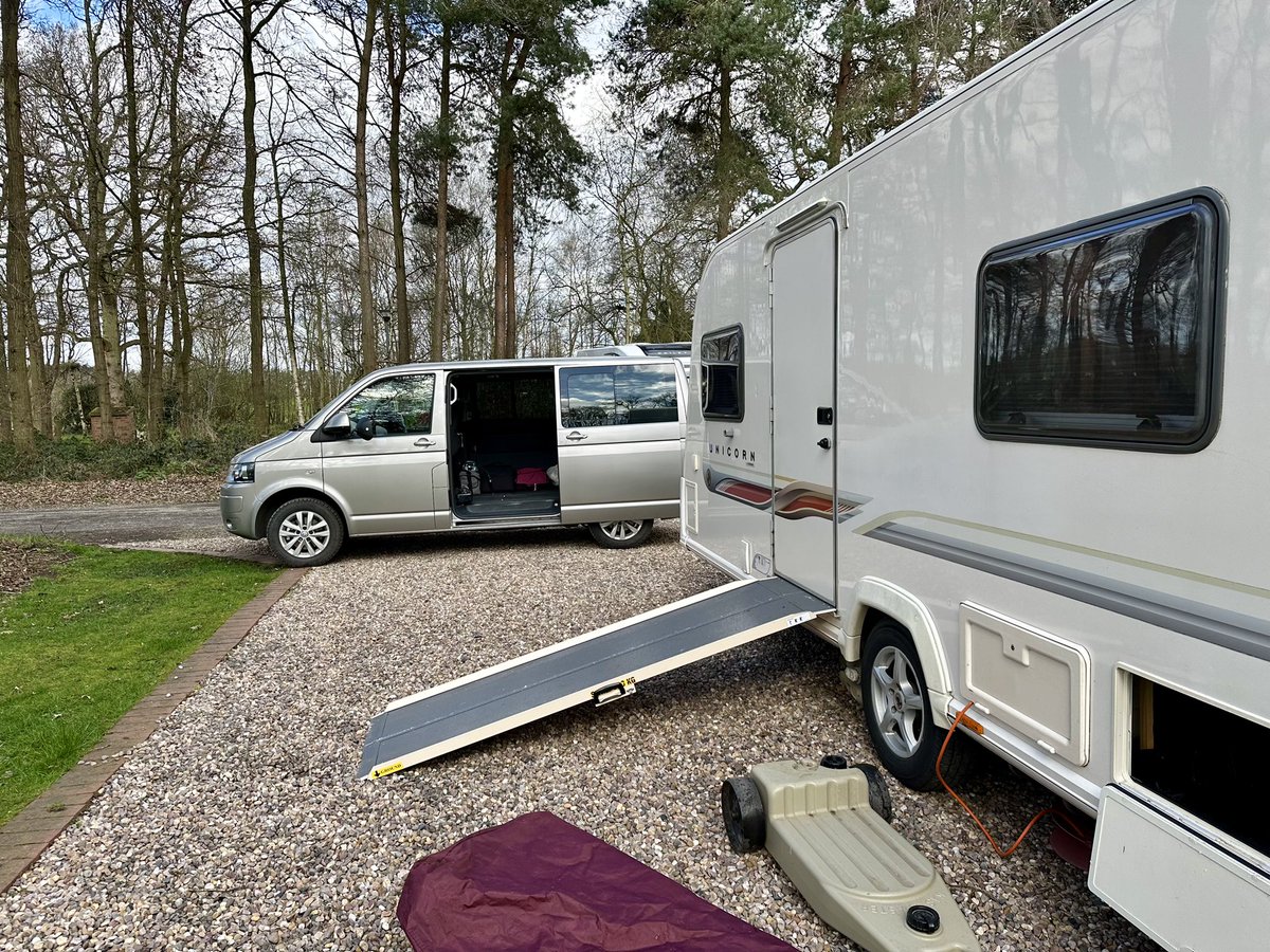 Time for adventure! 😁 After a relaxing weekend, we’re excited to be heading back out on the road… Wales, here we come! 🌳🏴󠁧󠁢󠁷󠁬󠁳󠁿 #AccessibleAdventures #SouthWales #RoadTrip #Caravanning