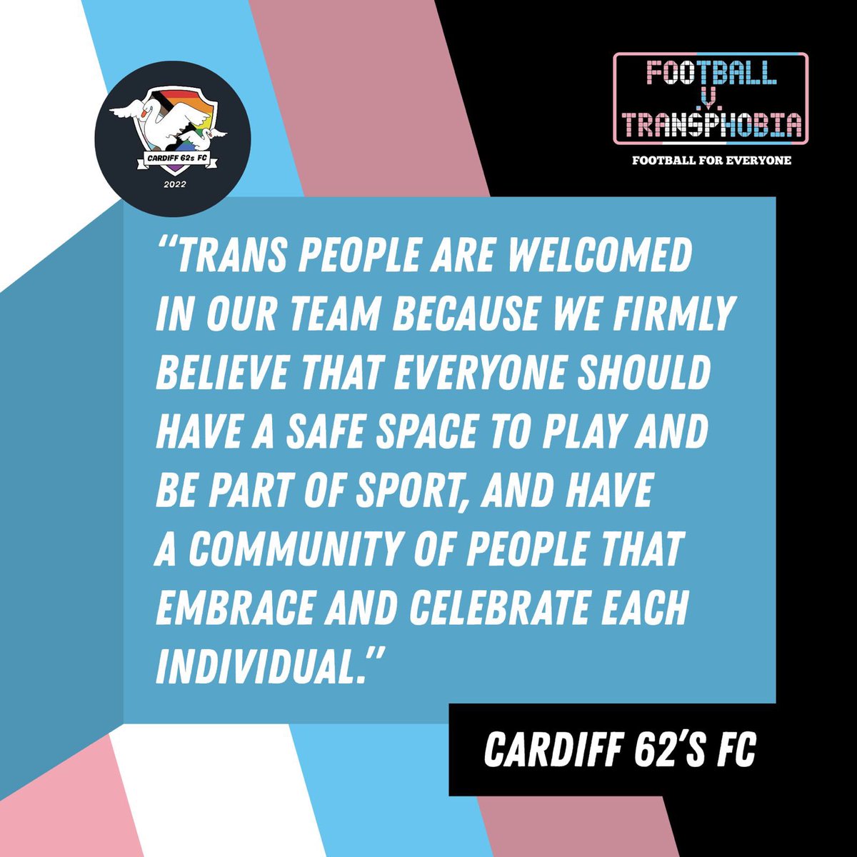 This Football v Transphobia Week of Action we are celebrating football clubs that welcome #trans players. We’re kicking off with @Cardiff62sFC ⚽️🏳️‍⚧️ #FvT2024 | #NoFootballWithoutTheT