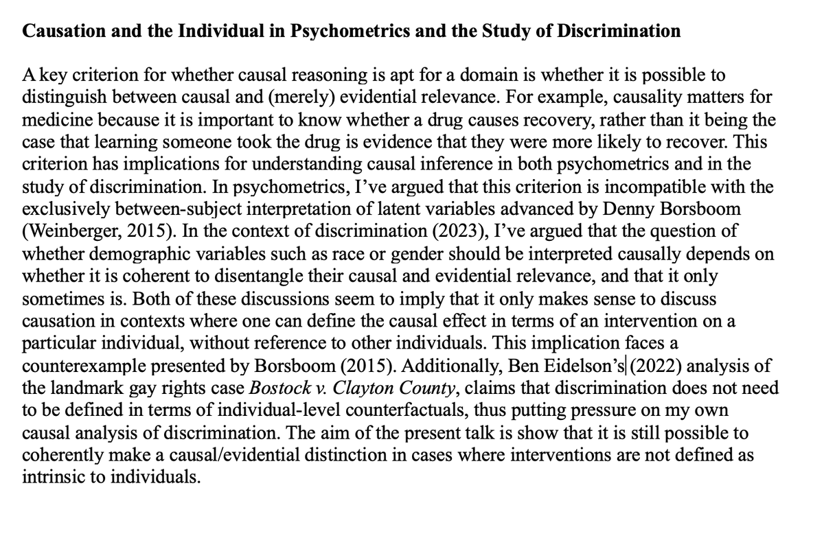 Heading to @UniLeipzig to give a new talk linking causal discussions in psychometrics and discrimination. Not sure how it'll go, but I'm hoping it will show the promise of causal analysis for linking methodological discussions from different disciplines. Wish me luck!