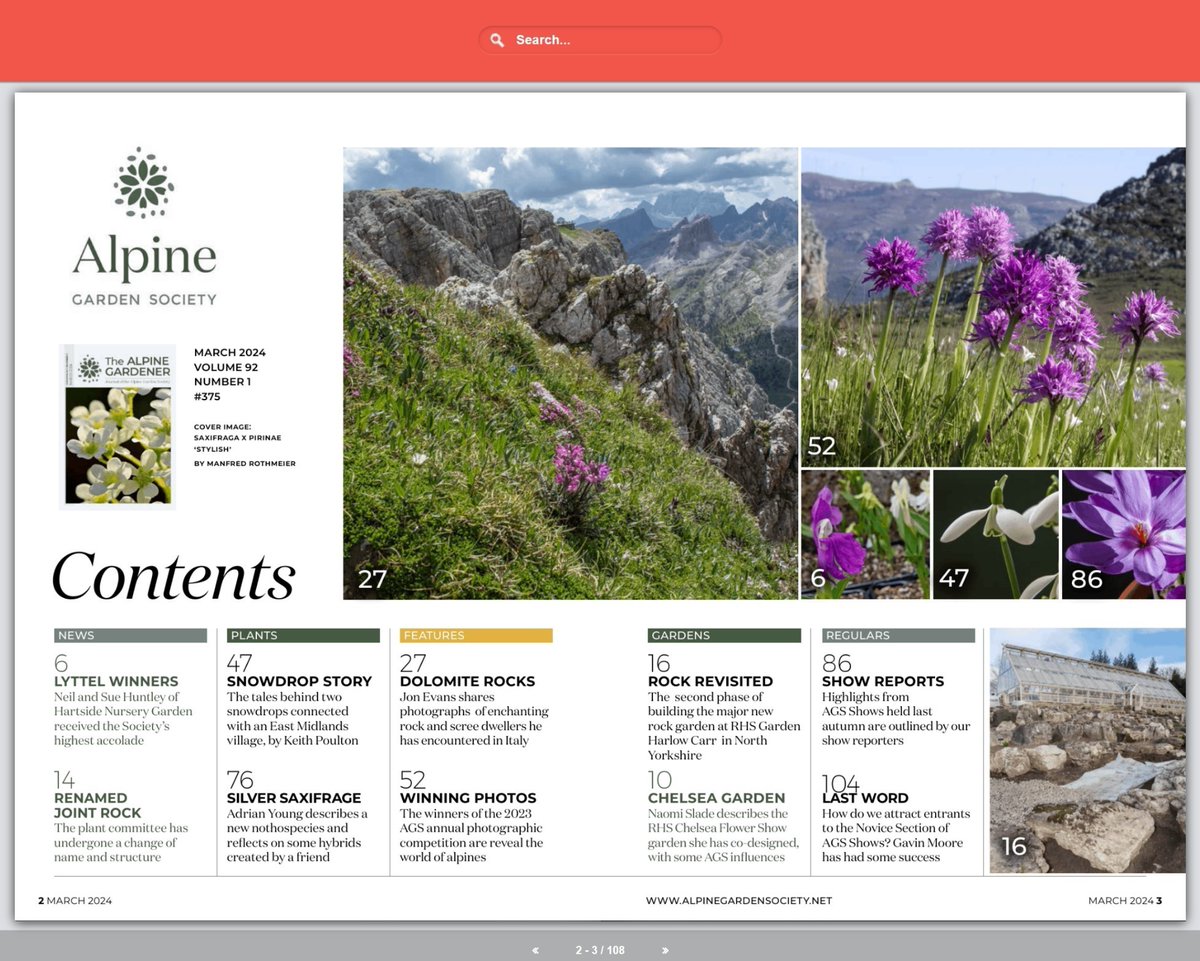 The March issue of the Alpine Gardener, journal of the Alpine Garden Society is now available online for our members. alpinegardensociety.net/journal If you are not a member yet, why not join us today?