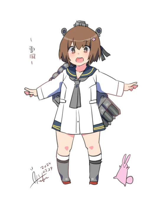 雪風『しれえ!雪風です!』#艦これ #雪風#艦これ版深夜の真剣お絵描き60分一本勝負#艦これ版真剣お絵描き60分一本勝負_20240324 