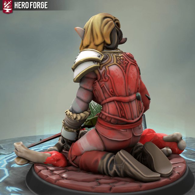 「#HeroForge the injured elf warrior girl 」|Benのイラスト