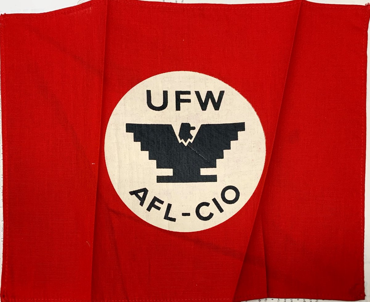 Today’s #FoundInTheArchives is a small United Farm Workers (UFW) banner! “A symbol is an important thing. That is why we chose an Aztec eagle. It gives pride. When people see it they know it means dignity.” - Cesar Chavez, co-founder of the UFW #LaborHistory #KheelCenter