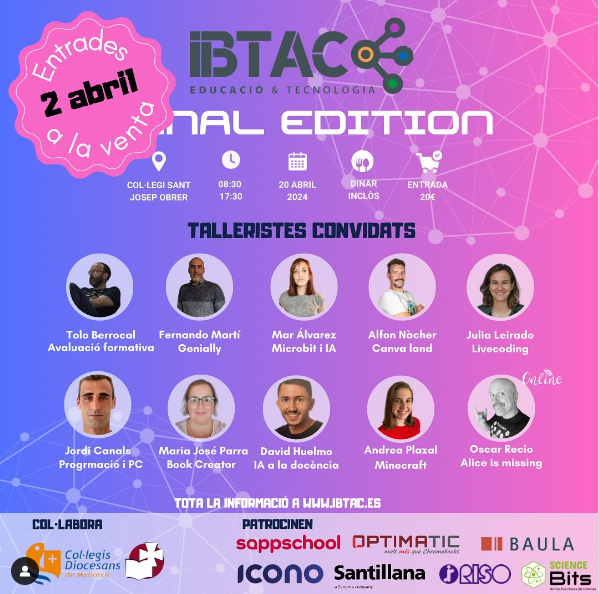 ☕#buenosdías #Mallorca #Menorca #Ibiza #Formentera

#IBTAC24 🅵🅘🅽🅐🅻  🅴🅓🅸🅣🅸🅞🅽:
🎟️Venta de entradas🎟️
📣📣📣📣📣
📣𝟚 𝕕𝕖 𝕒𝕓𝕣𝕚𝕝📣
📣📣📣📣📣
+info en ibtac.es e Insta👉 ibtac_oficial (¿han dicho sorteo?😁)
¿Tienes claro tus talleres? Dínoslos😈
⬇️⬇️