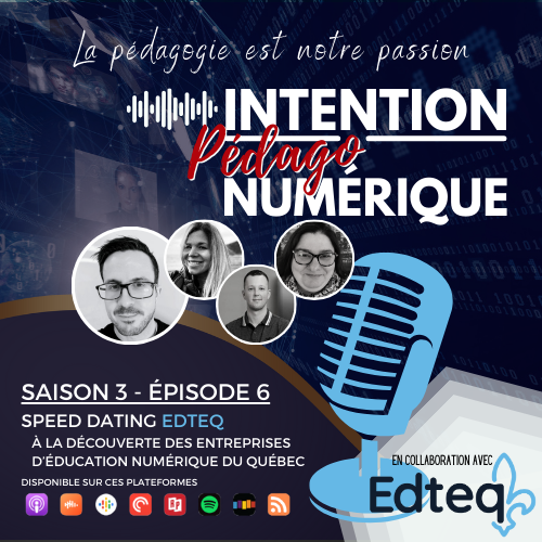 SylvainDuclos2's tweet photo. INTENTION PÉDAGONUMÉRIQUE🎙️
S03E06 - maintenant en ligne

Venez découvrir 6 compagnies québécoises œuvrant dans le monde de la pédagogie à l'ère du numérique et membres @AssoEDTEQ .

▶️Netphrases
▶️Édumédia
▶️École branchée ( @ecolebranchee )
▶️Troubadour ( @nanomonx )
▶️PosturAction 
▶️Oplan ( @Oplanlearn )

Une présentation de @AQUOPS 

Avec @MyraAuvergnat , @Demersm81 et @merciermathieu5 

https://t.co/mrRT90Frel