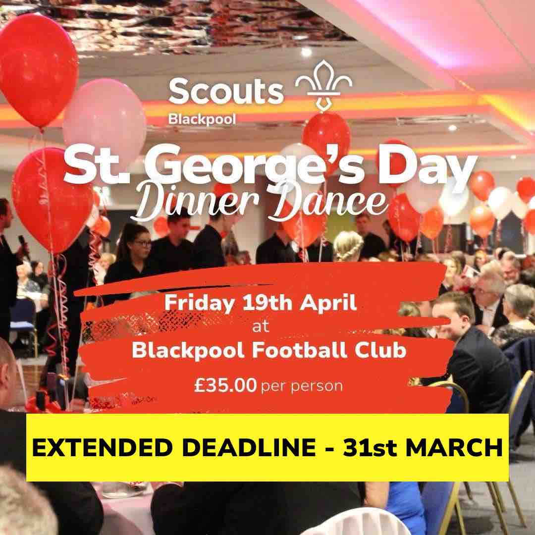 We were worried that you’d miss out so to avoid disappointment we’ve extended our deadline! After your feedback we are back @BlackpoolFC for our St George’s Day Dinner Dance. We can’t wait to see you there!
