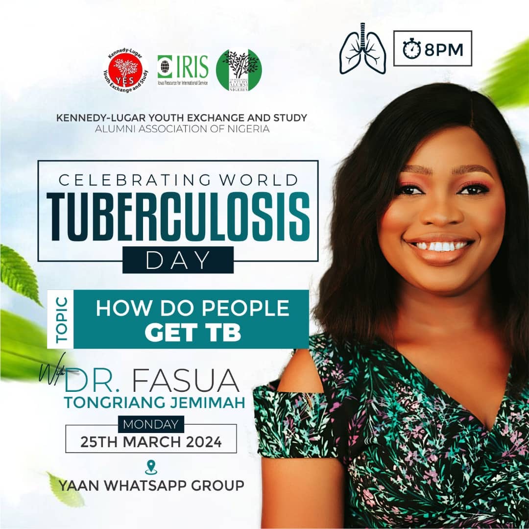 YAANites 📣 Join us tomorrow at 8 PM for an informative session with Dr. Jemima YES ‘10, on our WhatsApp group! Gain valuable insights and ask questions about Tuberculosis. Don’t miss out on this opportunity to learn and engage with our community.