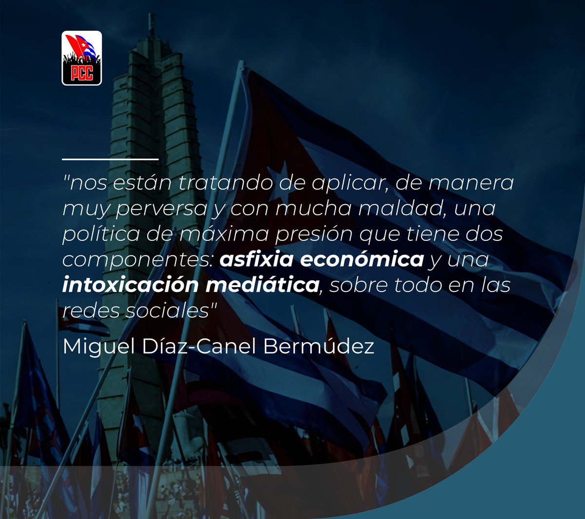 "Nosotros tenemos todo el derecho soberano de culpar al gobierno de los Estados Unidos (...) El enemigo nos quiere ver enfrentados, al enemigo no le interesa solucionar los problemas de #Cuba" | <a href="/DiazCanelB/">Miguel Díaz-Canel Bermúdez</a>