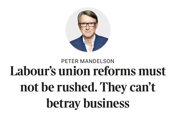 Mandelson is the founder of lobby firm Global Counsel. It helps corporations ‘see opportunities in politics, regulation and public policy.’ Clients include union-busting Centrica who fired hundreds of British Gas engineers who refused to accept attacks on terms & conditions.