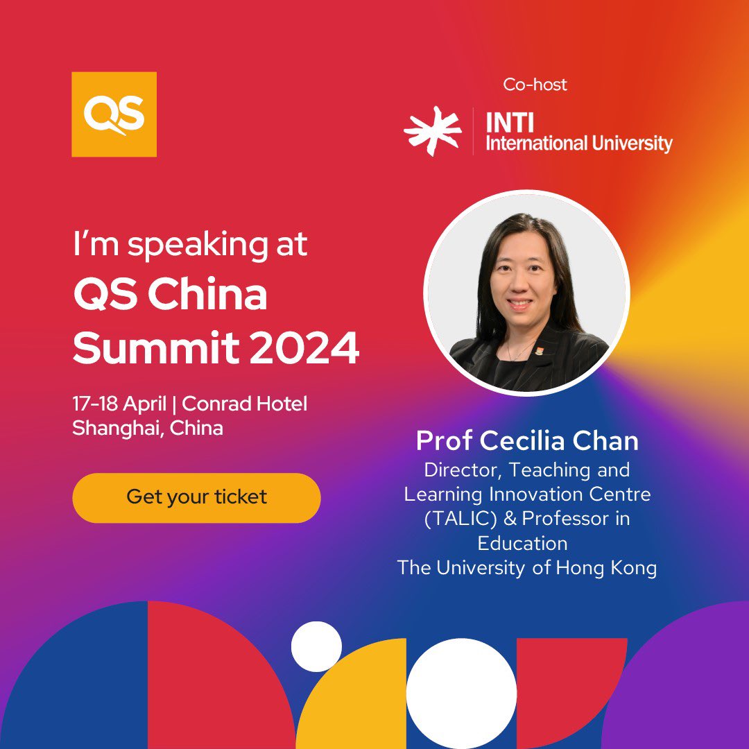 Join me at #QSChinaSummit 2024, to discuss ‘Remaining Distinct in Global Higher Ed: China’s Place in the New World of Education’.   Register your interest here: qshesummits.com/china/registra… @HKUniversity @hku_education @TALICHKU