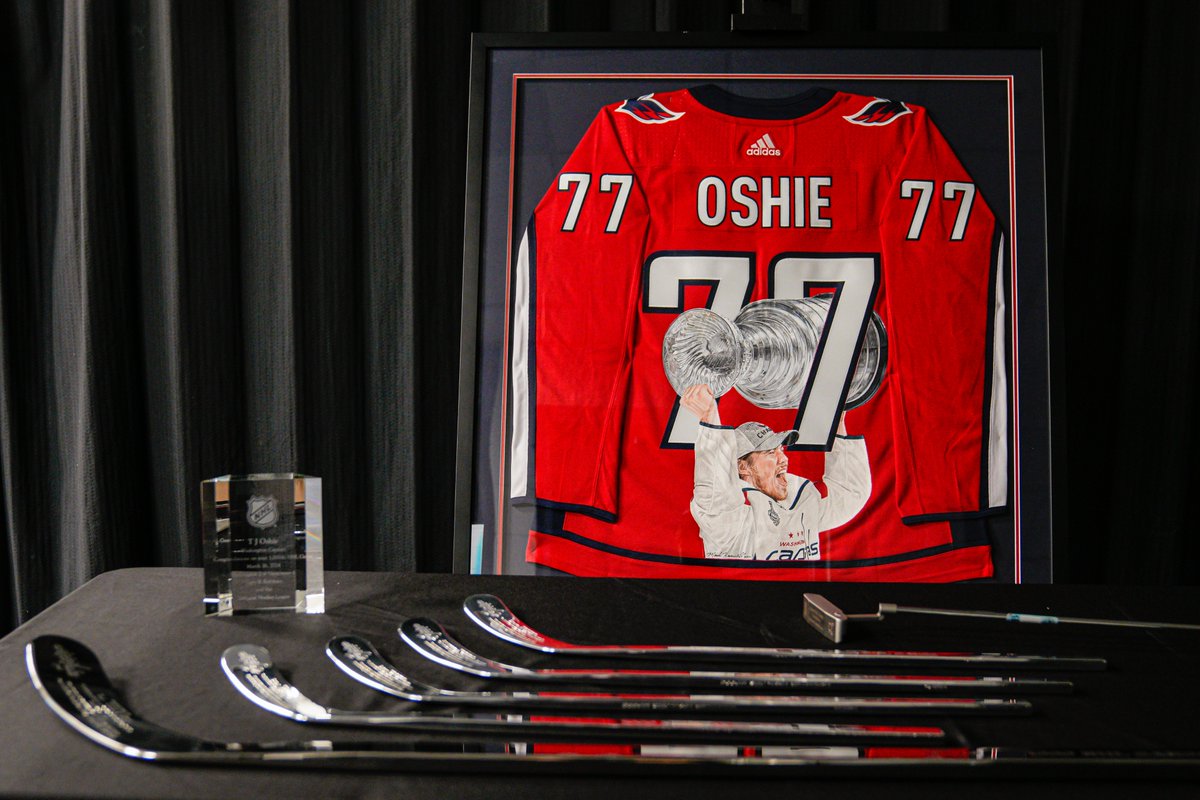 Capitals's tweet image. Making it to 1,000 career games is worth it for the gifts alone.

#TJ1K