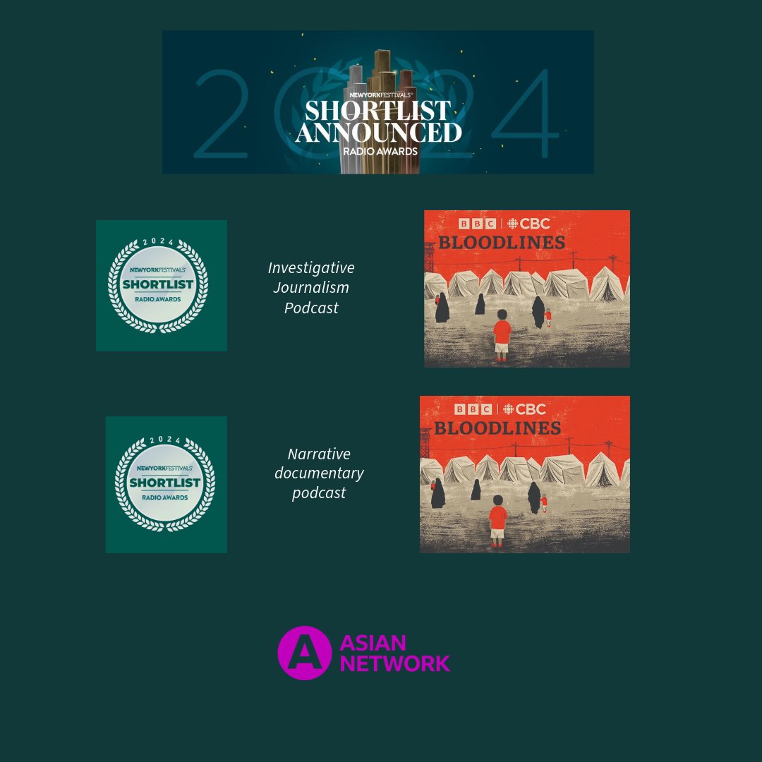 Great to see Bloodlines- a 7 part podcast by @bbcasiannetwork-@BBCSounds & @cbcpodcasts shortlisted in TWO categories @NYFRadioAwards