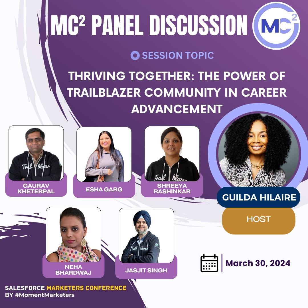 MC² (@mc2_event) on Twitter photo ✨ Hear from the amazing trailblazers and community champions on how the Trailblazer Community helps in career advancement hosted by one and only Guilda✨
<a href="/SenpaiTech/">TechSenpai</a> <a href="/ValueHub_/">Valuehub</a> <a href="/360degreecloud/">360 Degree Cloud</a> <a href="/HztlDigital/">Horizontal Digital</a>
#MarketingChampion #MomentMarketer #trailblazercommunity ✨ Hear from the amazing trailblazers and community champions on how the Trailblazer Community helps in career advancement hosted by one and only Guilda✨
<a href="/SenpaiTech/">TechSenpai</a> <a href="/ValueHub_/">Valuehub</a> <a href="/360degreecloud/">360 Degree Cloud</a> <a href="/HztlDigital/">Horizontal Digital</a>
#MarketingChampion #MomentMarketer #trailblazercommunity