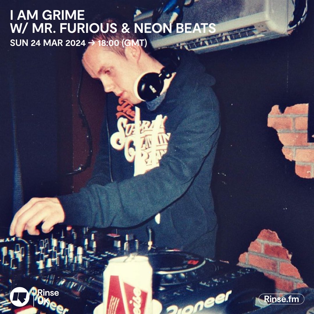 We’re back again, 6-8pm live and direct via @RinseFM @MrFuriousDJ @Neonbeats rinse.fm