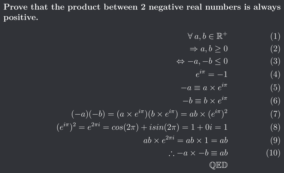 protogary's tweet image. Another proof! 
One that sounds so simple, yet requires a deep understanding of complex numbers! :&amp;gt;
#Proof #Complexnumbers #Maths #Algebra