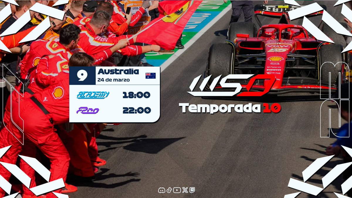RACE DAY‼️🇦🇺

📍 Australia
🎙️ FPro💜: <a href="/Kike_Carmona02/">Kike #CCFPlayOffs25/26</a> 
🎙️ Academy💙: <a href="/HugoRamosDaz3/">Hugo Ramos Díaz</a> 
📺: twitch.tv/wso_formula1?s…