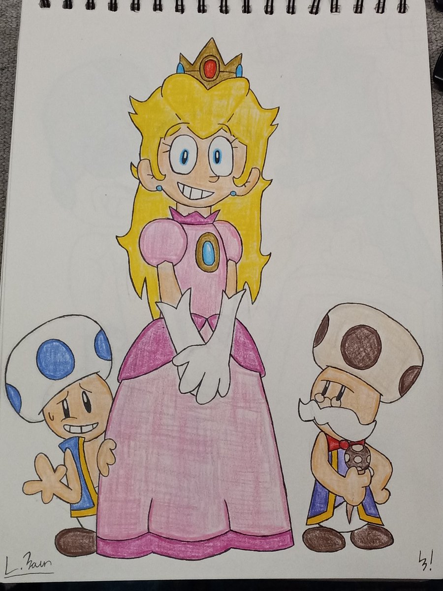 LoyaltyBrown75's tweet image. This was an insanely old drawing that I&apos;ve been meaning to color for a while.

Yeh, I need to draw the princesses more often
#PrincessPeach #Toadsworth #princesspeachshowtime