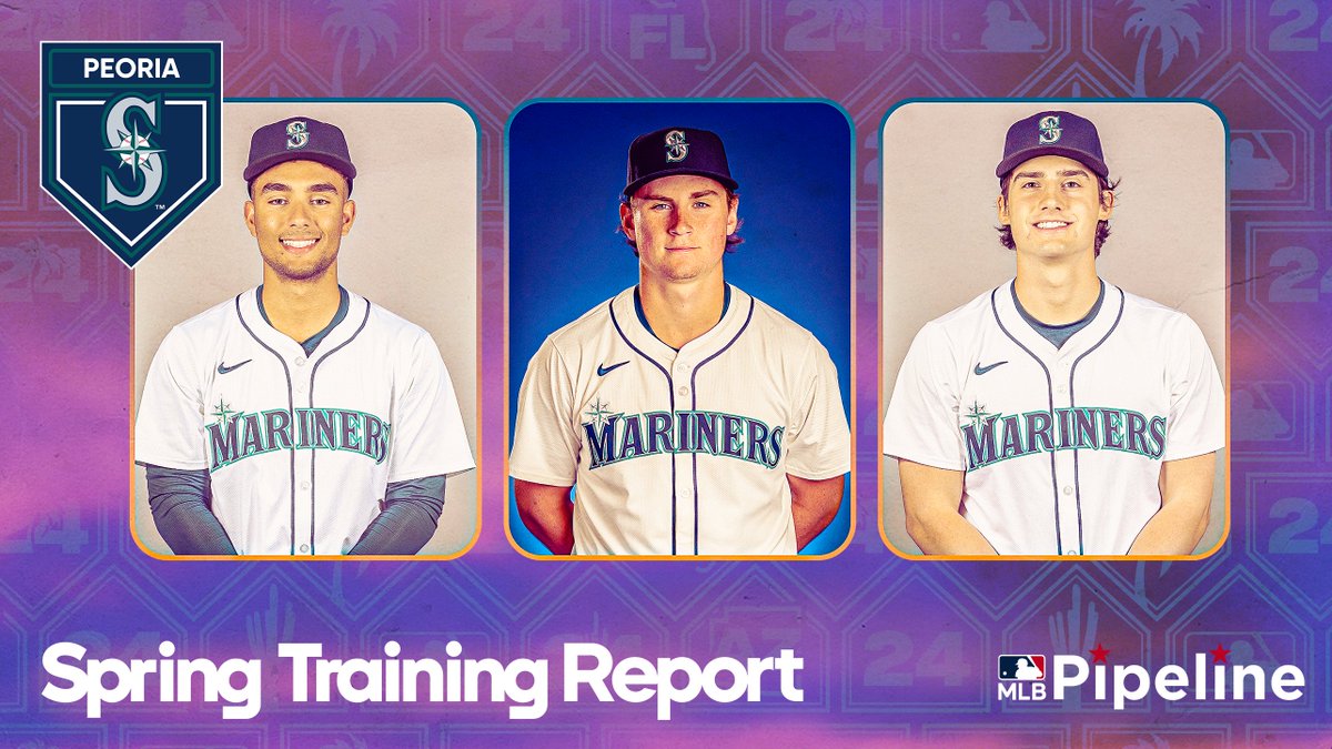 After drafting college pitchers in the first round from 2018-20, the #Mariners did a 180, taking high school hitters each of the last three years. Those three now sit atop the club's Top 30 prospects. Jonathan Mayo checks in from spring camp: atmlb.com/3TwBxTV