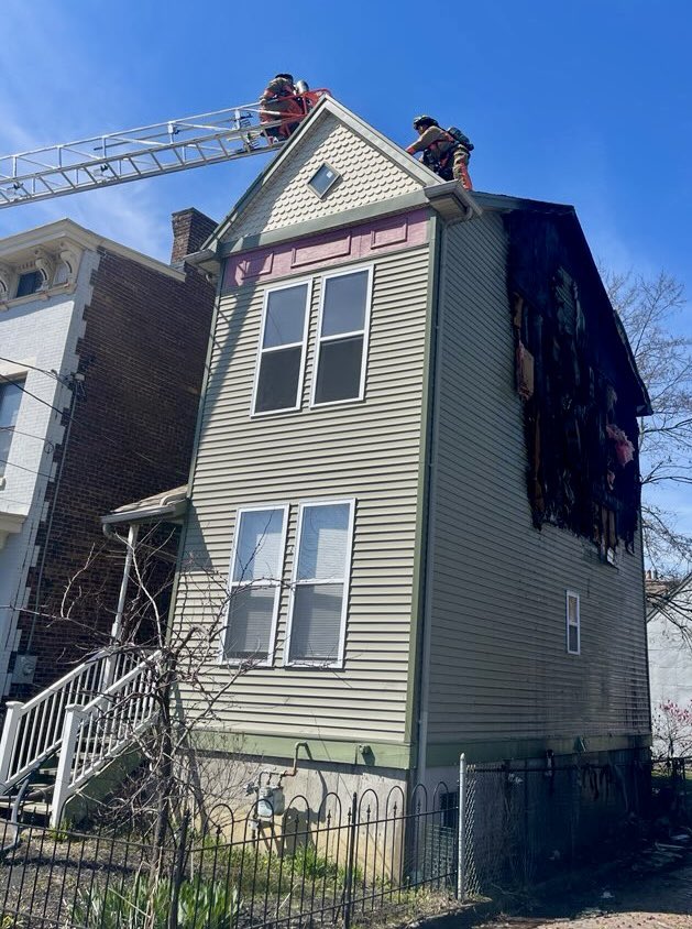 Firefighters are on the scene of a house fire on Massachusetts Ave in Camp Washington. No injuries have been reported and the cause is under investigation.