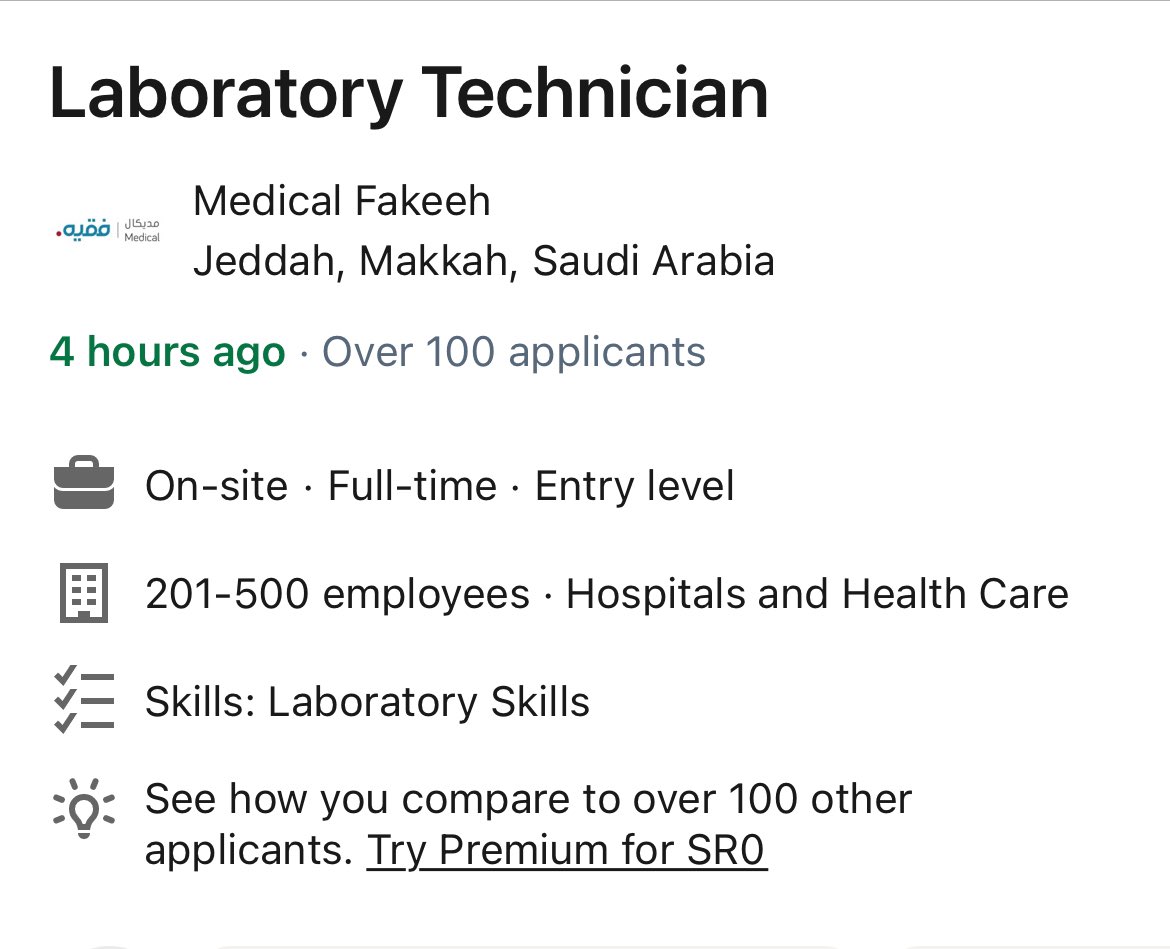 lab_jobs's tweet photo. مكة - جدة 

Laboratory Technician

Medical Fakeeh:
https://t.co/MF1v5Aro3O https://t.co/sOUQrQNQvJ