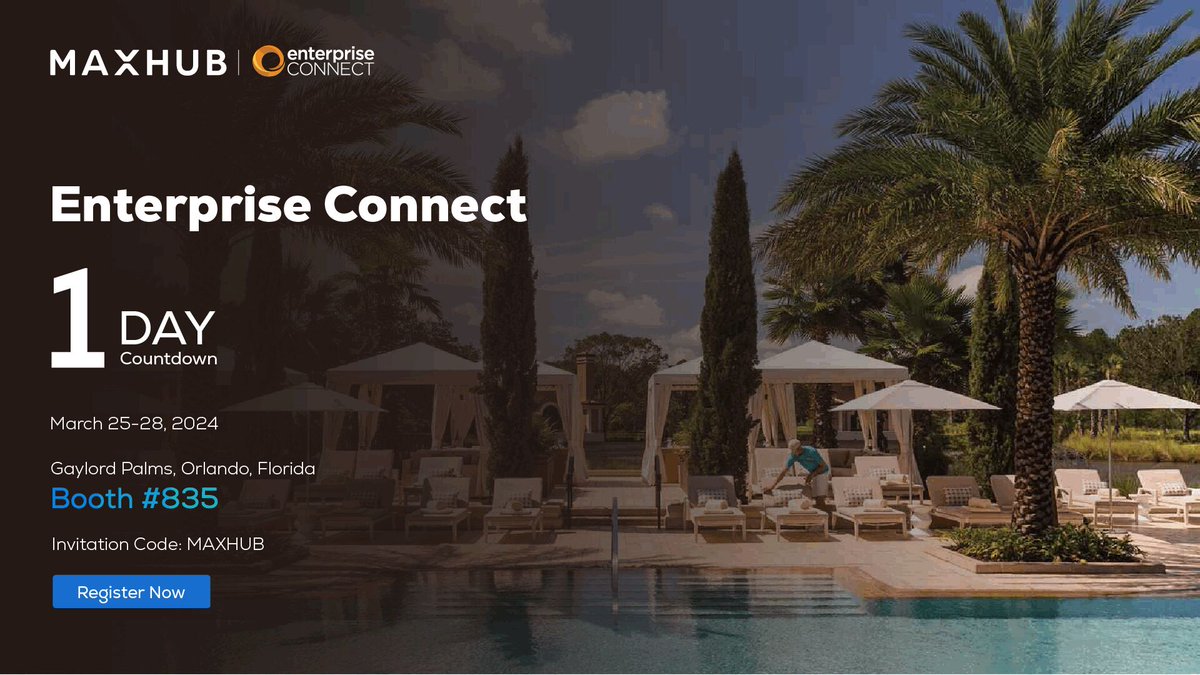 NE14Collab's tweet photo. Just one day left until Enterprise Connect! Swing by MAXHUB booth #835 and dive into the world of our newest Microsoft Teams Rooms certified products. Let's make connections that will change the way we communicate.#EnterpriseConnect #AVTech #InnovationInTheMaking https://t.co/LnAcGOh8Oi