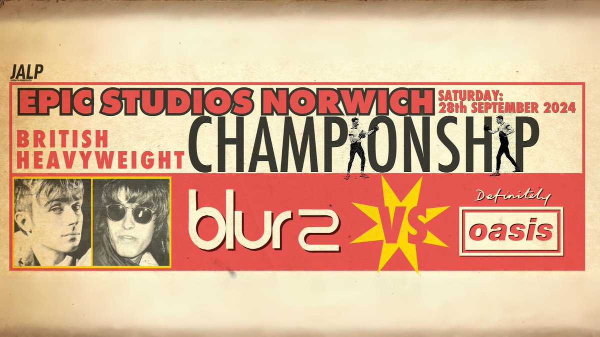 📣 Just Announced: Definitely Oasis return to Norwich this September, this time going against blur2 Book tickets now 🎫 ow.ly/Hx3y50QYEgt