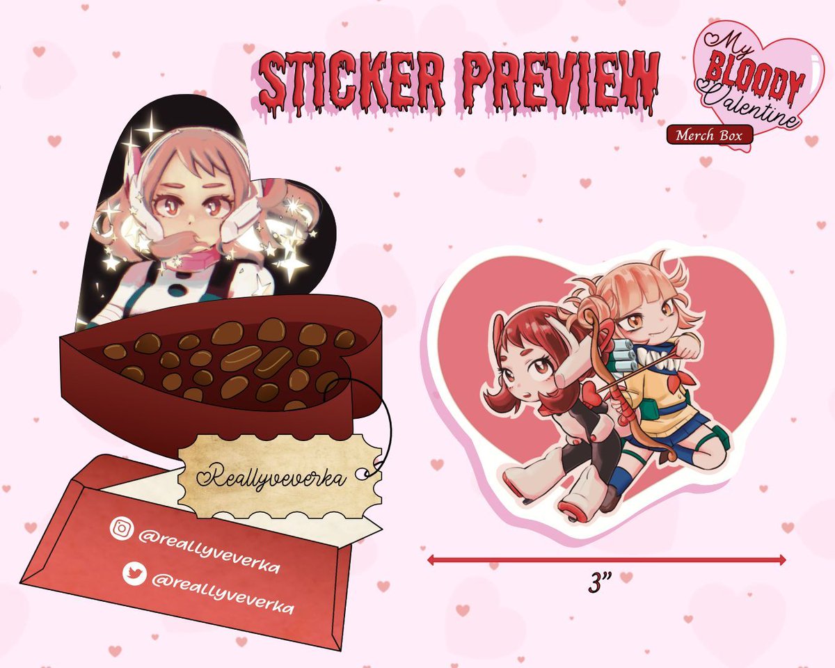 ❣️ Artist Preview! ❣️

💌 <a href="/reallyveverka/">veve</a> gives us this absolutely adorable sticker of our favorite Valentine's girls!

💌 Shop Now!: mybloodyvalentine.myshopify.com