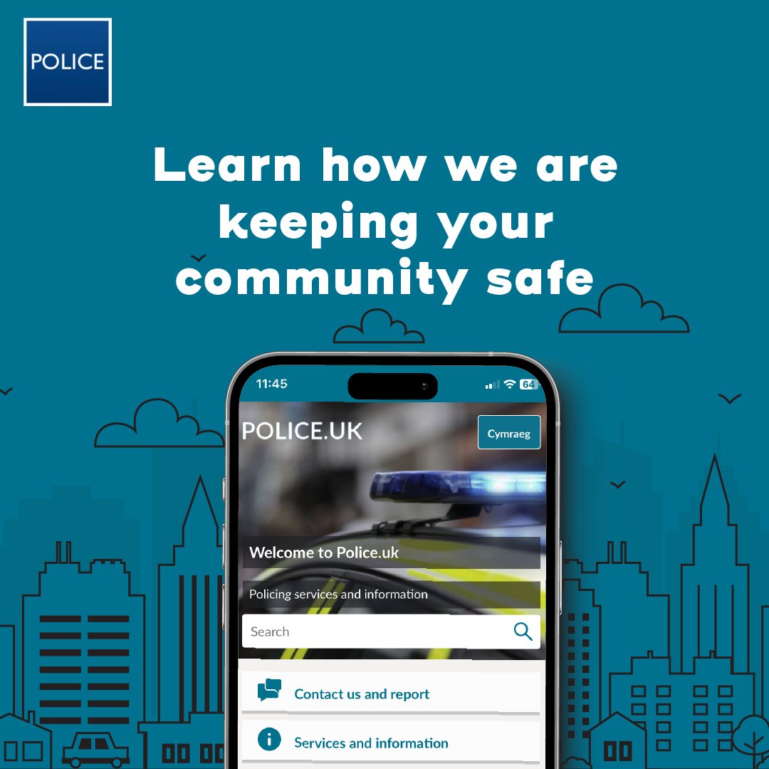 The new #PoliceUK app means you can access a range of reporting services which go straight into your local police force. Report what you want, when you want. If it’s an emergency still call 999. Available via both the Google Play and iOS App stores.