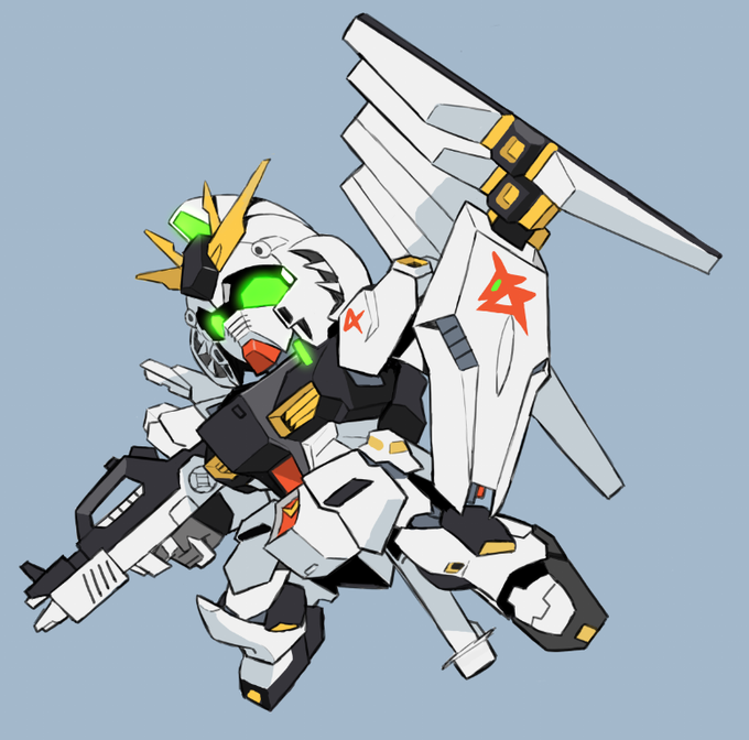 依頼絵①νガンダム&田中パル子さん 