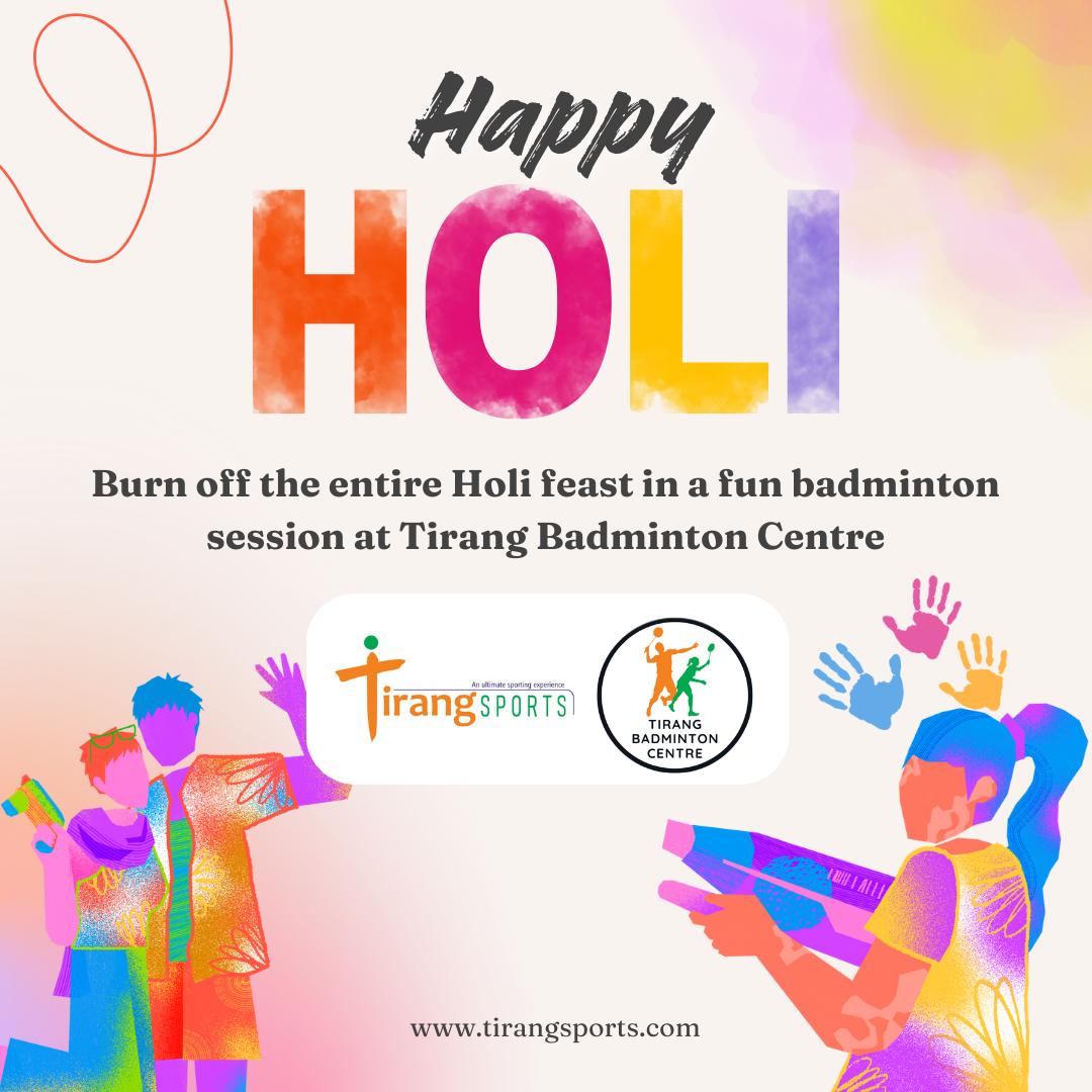 TirangSports's tweet photo. Burn off the entire Holi feast in a fun badminton session at Tirang Badminton Centre 🥳 https://t.co/VxA4PlL6I5