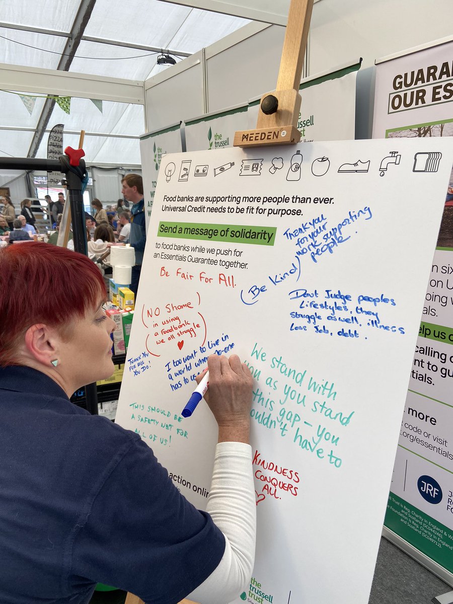 “I too want to live in a world where no one has to use a food bank” Here’s Trish from Love Your Food Show adding her message of solidarity with food banks as together we work towards an Essentials Guarantee. To add your message online 👉 trusselltrust.org/message