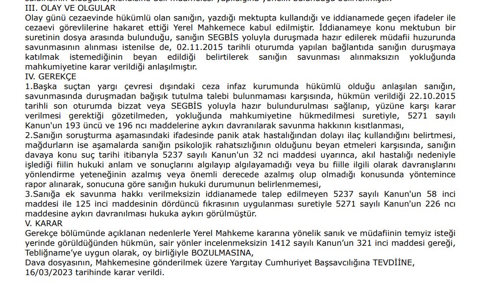 ❗️Uygulama bazı durumlarda, SEGBİS bağlantısını kurmak ile görevli infaz koruma memurunca Ceza İnfaz Kurumunda bulunan sanığın duruşmaya katılmak istemediğinin belirtilmesi üzerine Mahkemece yargılamaya devam ile sanığın yokluğunda hüküm tesis edildiği görülmektedir. Bu durumda,…