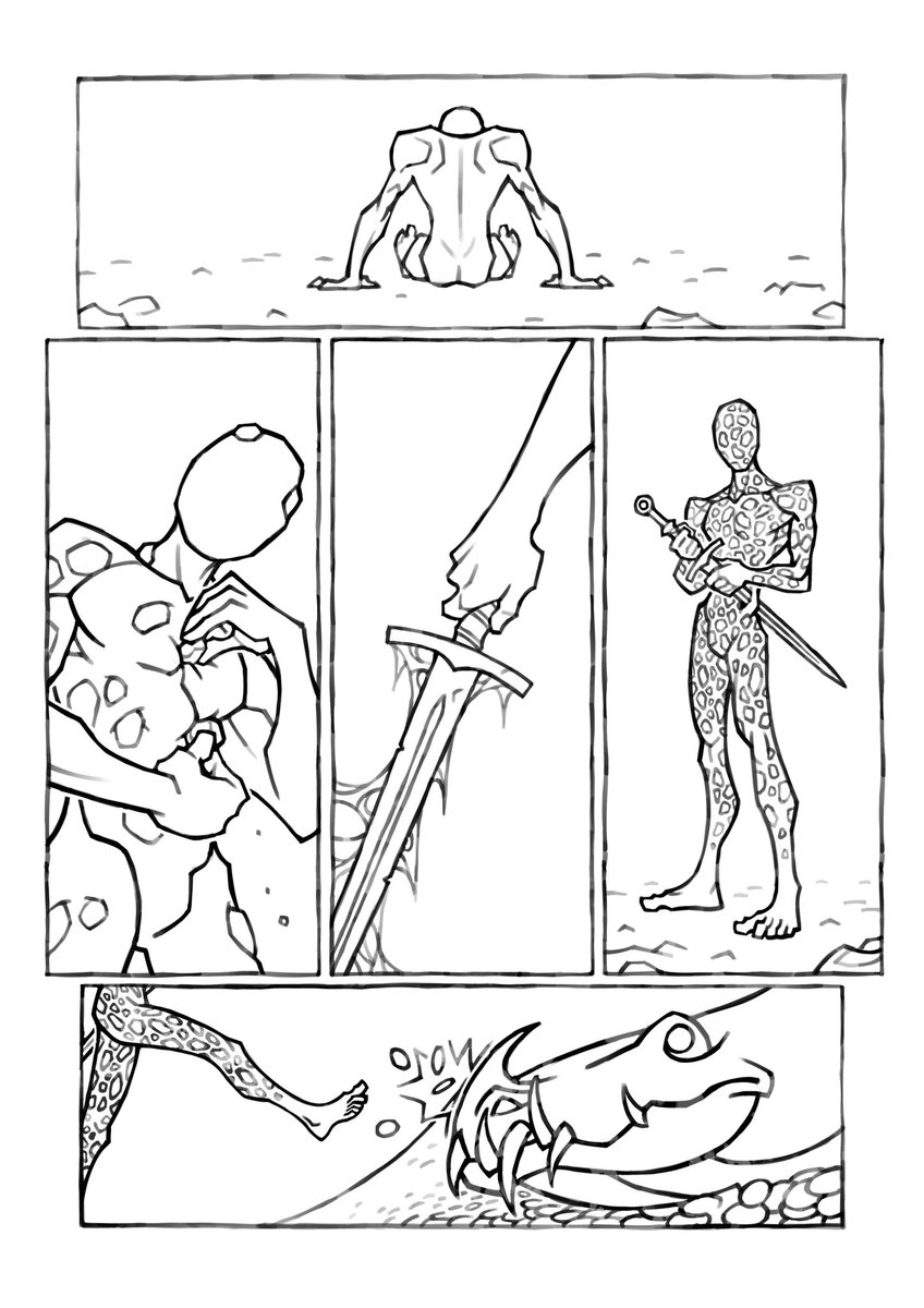 CaseyQuite's tweet photo. ‘Dragon’s Gold’ 
Page 04 (line art) https://t.co/7KSGO7rItr