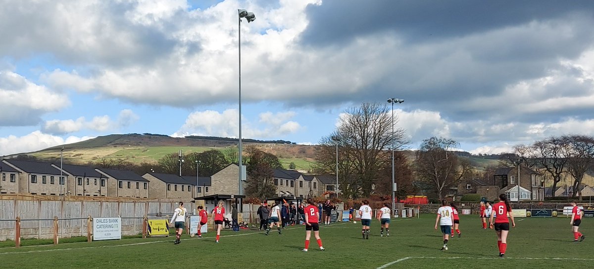 A 2 minute walk took me once again to Silsden Afc, this time to see their ladies' team face Harrogate Railway Ladies in the West Riding County Womens Football League Premier Division.
A lovely sunny day, with moody skies saw the visitors take the points with a 2-1 win.