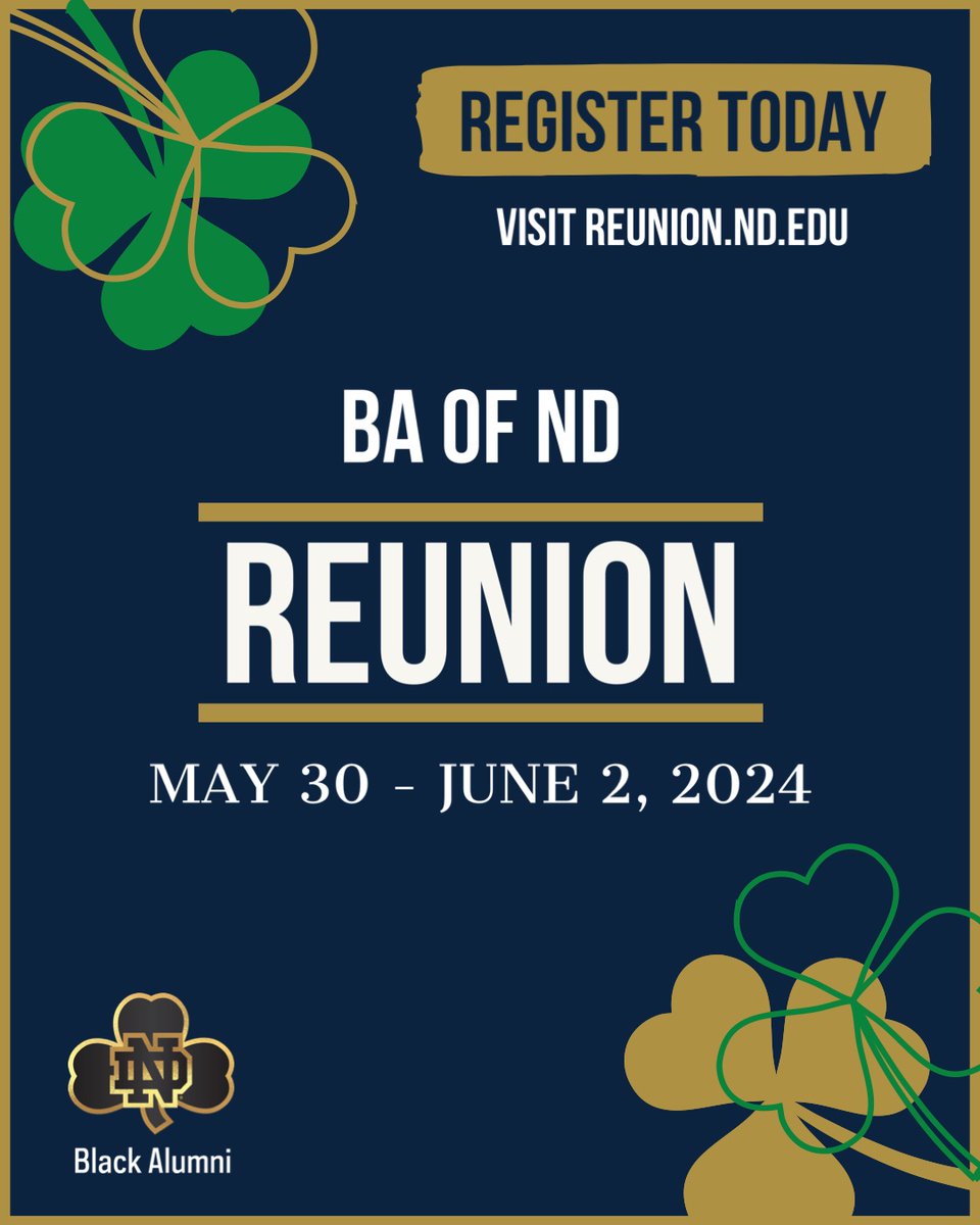 Visit reunion.nd.edu to register.  We can't wait to see you!