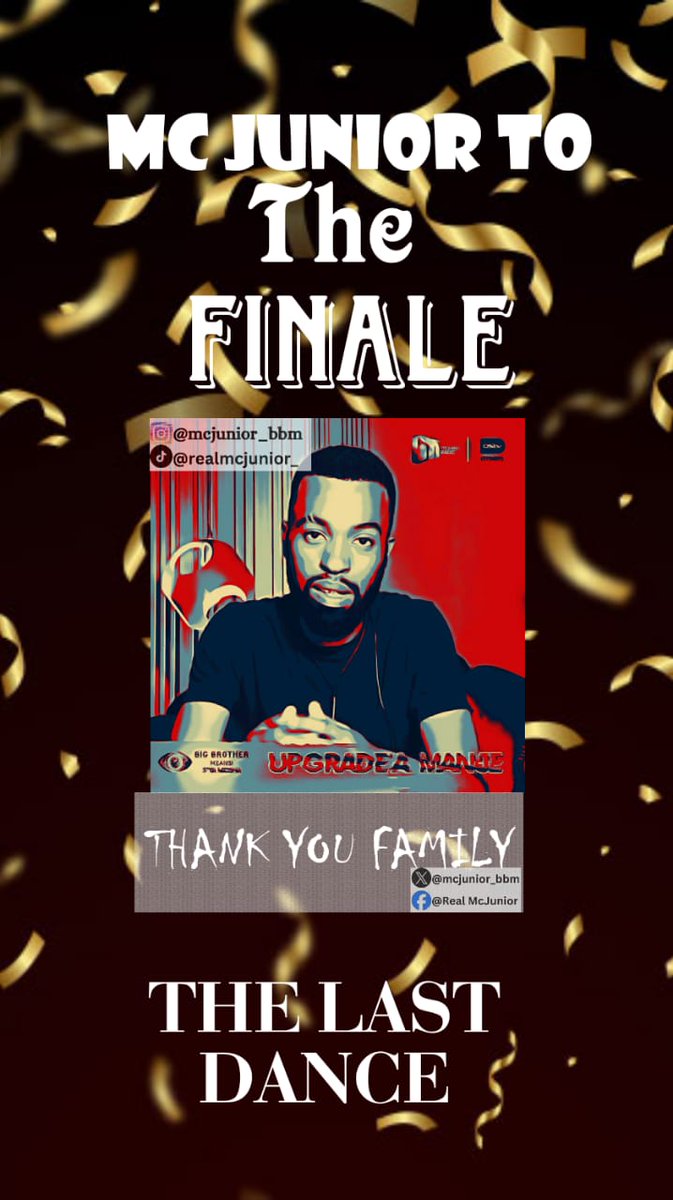 mcjunior_zondi's tweet photo. NA WE DEY HERE !!!!!! 🕺🕺🕺🕺🕺🔥🔥🔥🔥🔥

MCFORCE FAMILY, let's murder our last voting   week . Yhooooooo!!!! Thank you for voting for MCJUNIOR on my knees saying thank you, and God bless 🙏🏽🙏🏽🙏🏽🙏🏽

VOTE FOR MCJUNIOR 
MCJUNIOR THE WINNER 

Please don't forget to like other socials using this link https://t.co/CGZhFu4XYe

#BBMzansi   
 #McJuniorSiphepheloZondi 
#McJunior