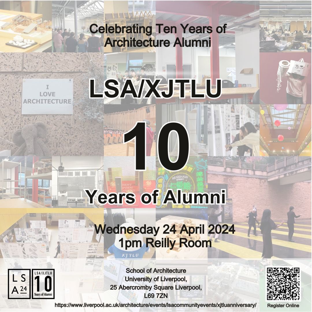 One month way! We celebrate our sisterhood with XJTLU’s Department of Architecture! @LivUniArch @architecturexj2 join us on this celebration either online or at the Reilly Room, School of Architecture, University of Liverpool.
