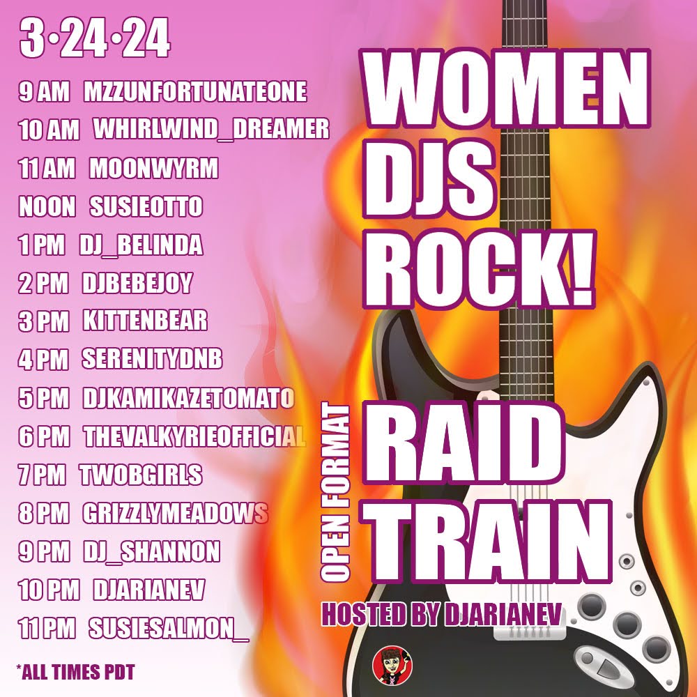 BELINÐA (@djbelinda1) on Twitter photo Streaming at 4pm EDT (1pm PDT) w/ this all female lineup 🫡 will be going live a little earlier too before the raid 😎 <a href="/DJArianeV/">Alternawave</a> thx for organizing!
➡️ twitch.tv/dj_belinda
#twitch #dj #WomensDay #WomensHistoryMonth #WomenHistoryMonth #femaledj #trance #djane #techno Streaming at 4pm EDT (1pm PDT) w/ this all female lineup 🫡 will be going live a little earlier too before the raid 😎 <a href="/DJArianeV/">Alternawave</a> thx for organizing!
➡️ twitch.tv/dj_belinda
#twitch #dj #WomensDay #WomensHistoryMonth #WomenHistoryMonth #femaledj #trance #djane #techno