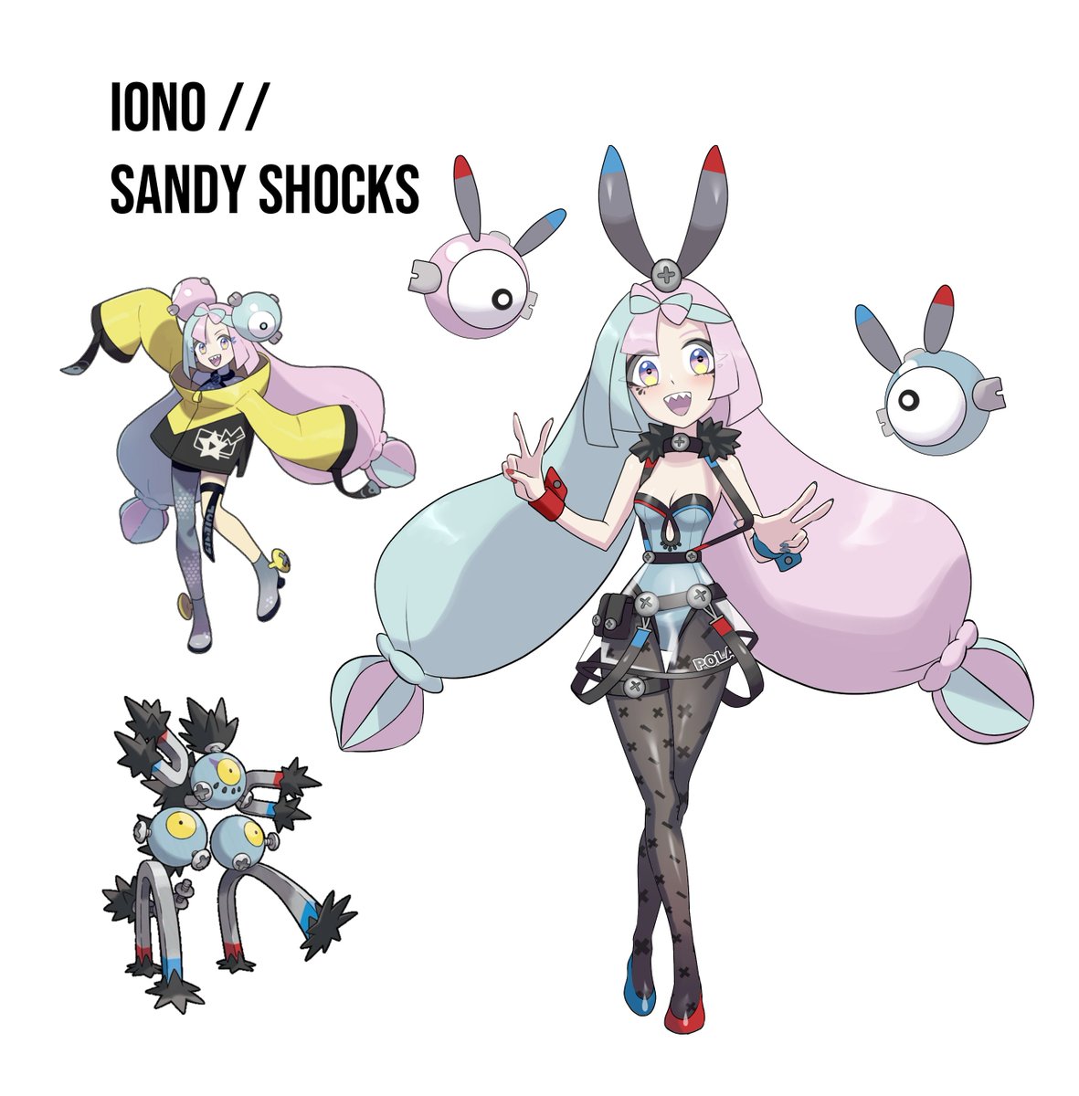 🧲🐇Iono Bunny outfit! 
In the end I gave her Sandy shocks since the paradox pokemon designs are fun!!!