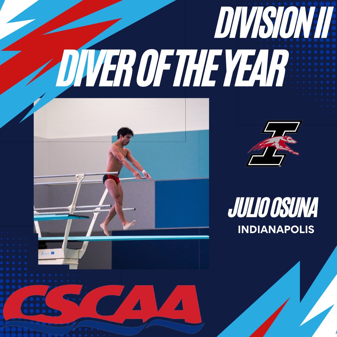 The CSCAA has named Ben Sampson and Julio Osuna Division II Men's Swimmer and Diver of the year! #CSCAA #DII @Cmumavswimdive @UIndySwimDive @RMAC_SPORTS @GLVCsports