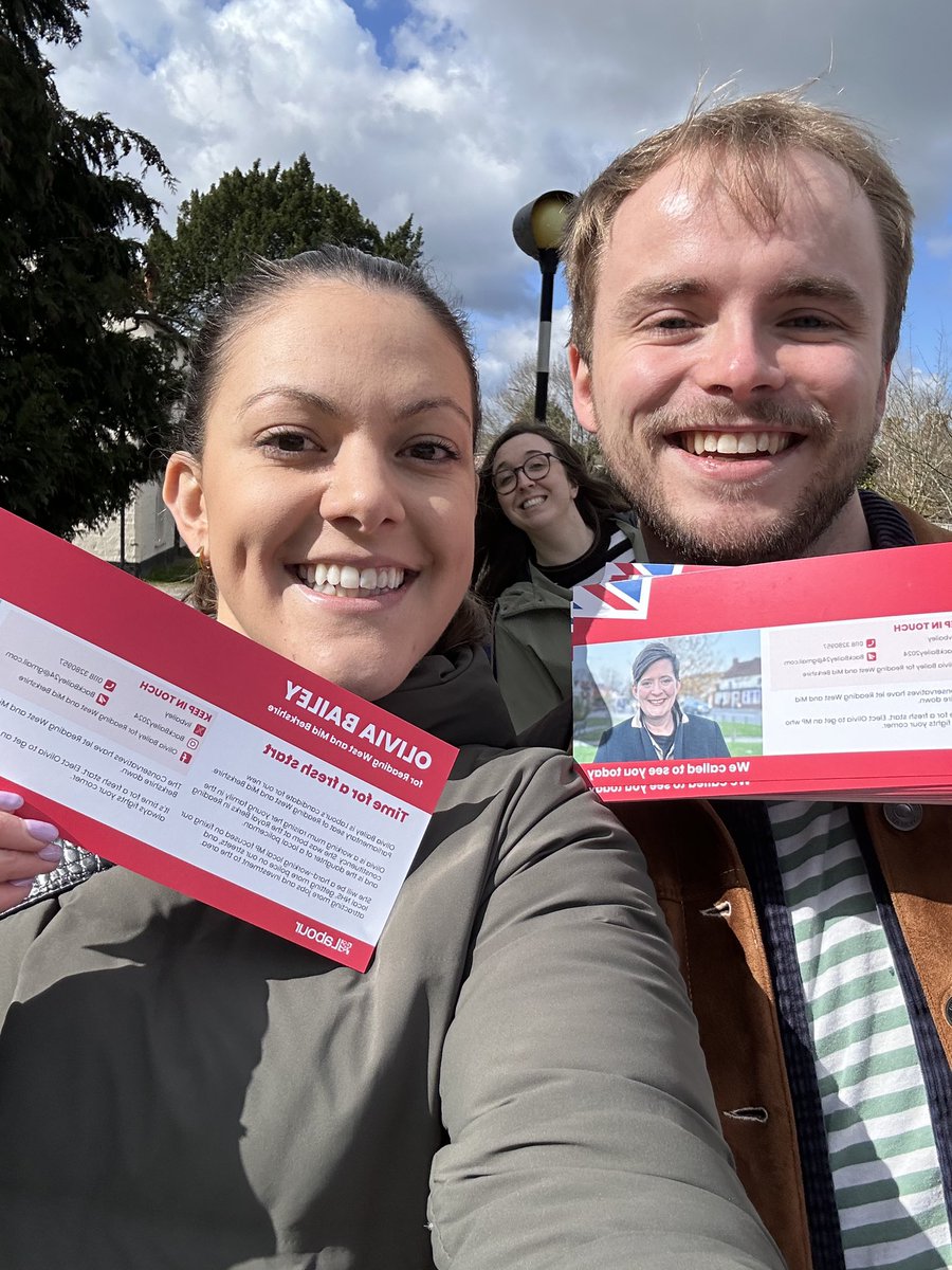 ☀️ Lovely day out campaigning for @livbailey Liv will make an outstanding Labour MP for Reading West & Mid Berkshire and a strong champion for LGBT+ issues 🌹🏳️‍🌈