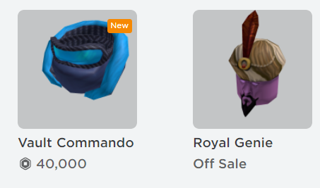 RobloxRTN's tweet photo. #Roblox #RobloxHunt

FUN FACT: The Vault Commando has more sales than Royal Genie, which has 188 owners.. It hasn't even been 25 minutes since this item released. https://t.co/dGUwokW25b