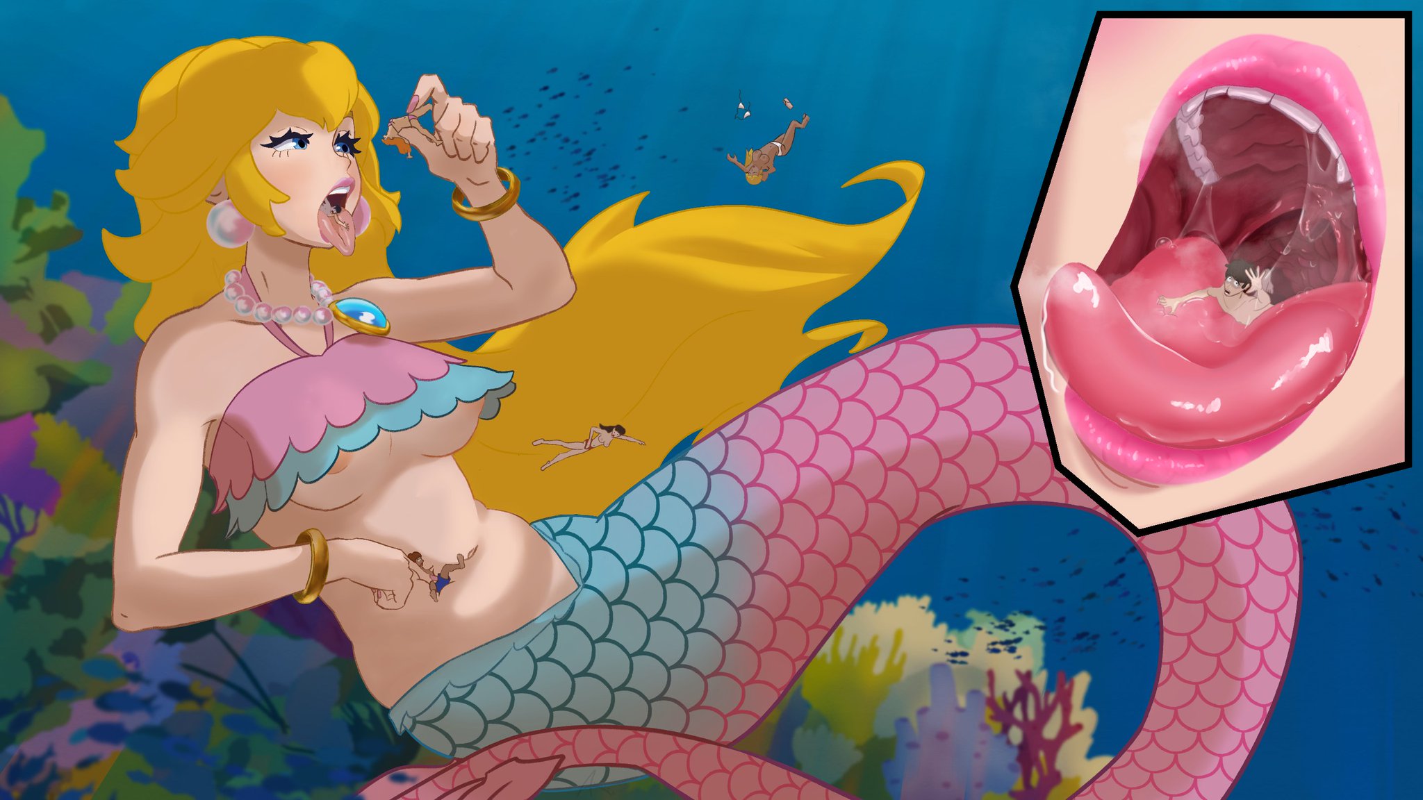 A princess can devour as many as she wants until she is satisfied~ I commissioned this drawing from @AullikDraws for the release of Princess Peach: Showtime! I've always been a big fan of the Princess~ If we get to 50rt's maybe we can see the inside of her stomach~… https://t.co/392o2p6u8R