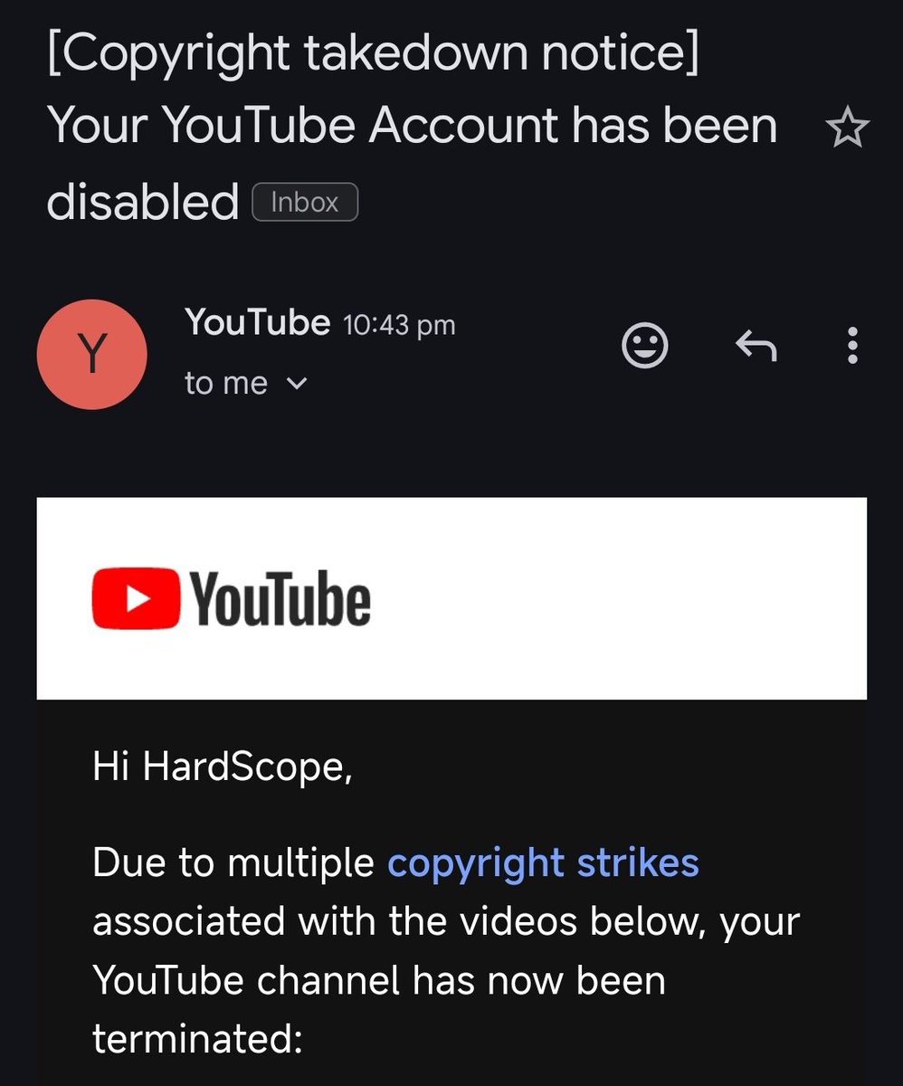 HardScope2020's tweet photo. Our channel is GONE
Thank you all for all the love and support https://t.co/YKOfRgiV6b
