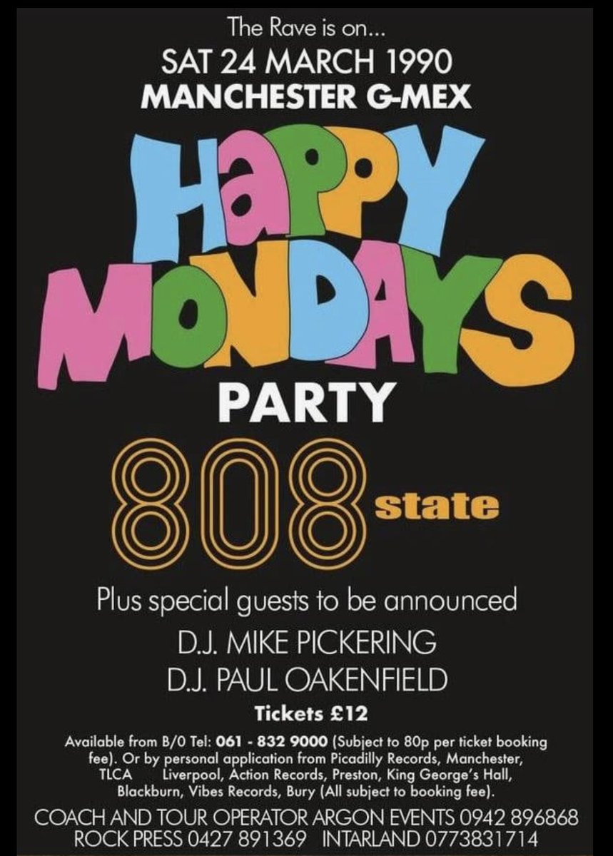 The Rave is on…
#OnThisDay #onthisday90s 
#HappyMondays #808State