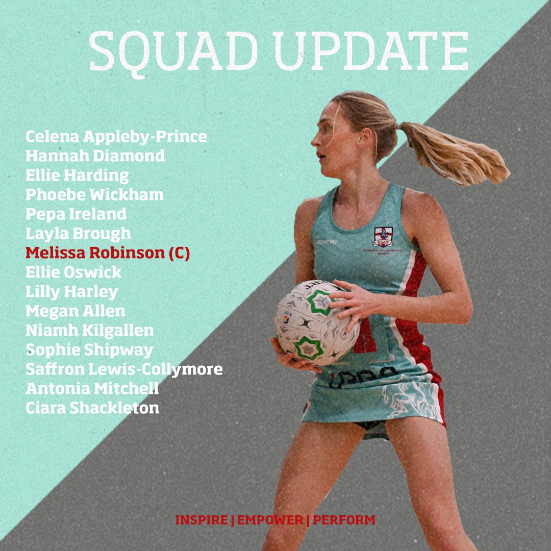 🏐 | Here is how the @EngUniSport Netball Squad looks like ahead of our double header against @WalesNetball_ U19s & U21s next weekend 👊 ♥️🤍