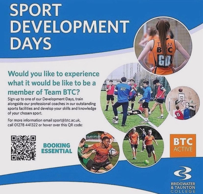 ‼️EASTER SPORT DEV DAYS‼️ Women’s Football- Tues 9th April Women’s Rugby - Wed 10th April Netball- Wed 10th April Men’s Football- Thurs 11th April Basketball- Thur 11th April 🧑‍🎓Yr 10&11 btc.ac.uk/students/sport… #sport #year10 #year11 #schoolleavers #collegesport #somersetsport